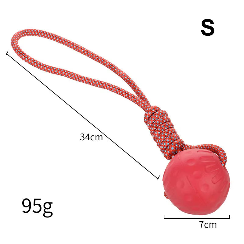 Dog Toy Rubber Ball Bite-Resistant Ball Toy for Dogs Puppy Teddy Pitbull Red Color Solid Ball S-XL Pet Supplies