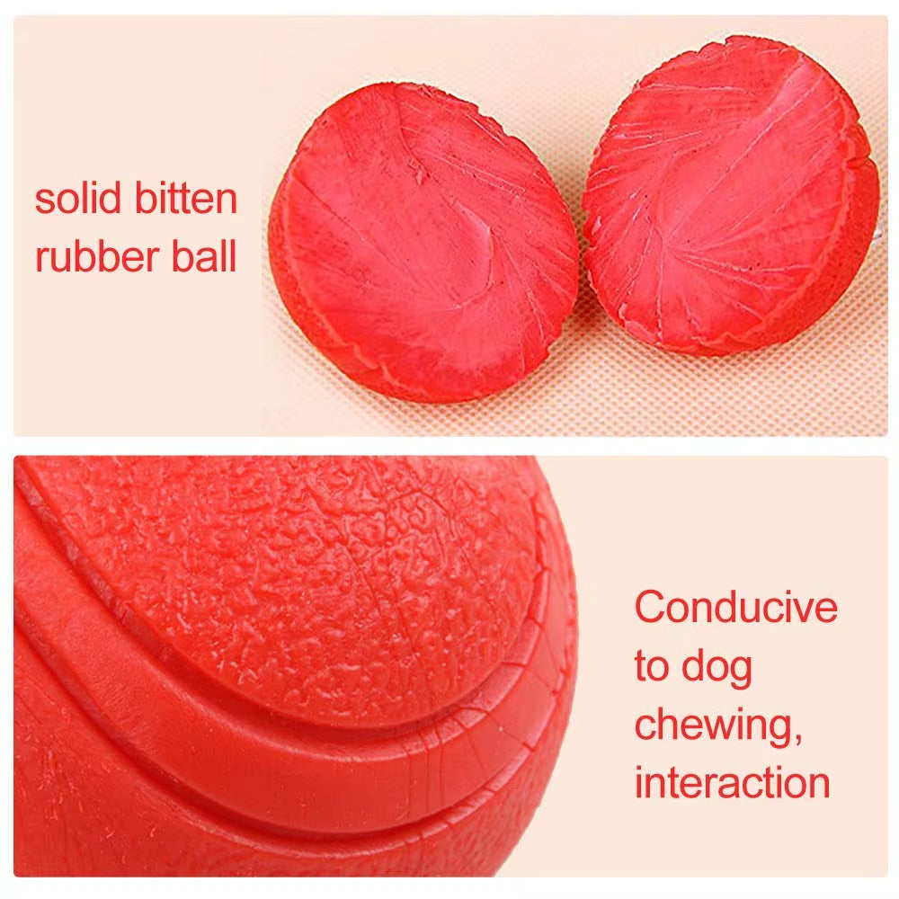 Dog Toy Rubber Ball Bite-Resistant Ball Toy for Dogs Puppy Teddy Pitbull Red Color Solid Ball S-XL Pet Supplies
