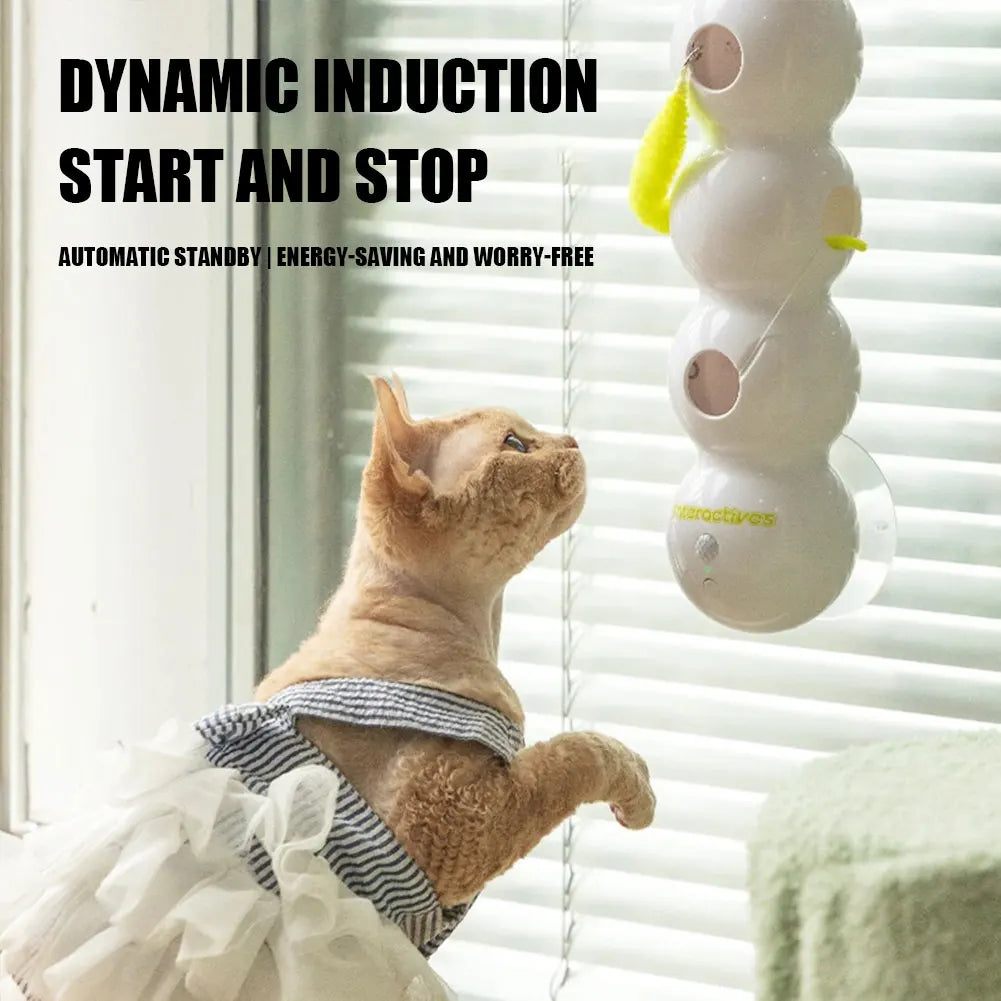 Caterpillar Teasing Cat Toy Motion Activated Kitten Toy Rechargeable Automatic Cat Toy with Tail for Indoor Cats Toy Ball