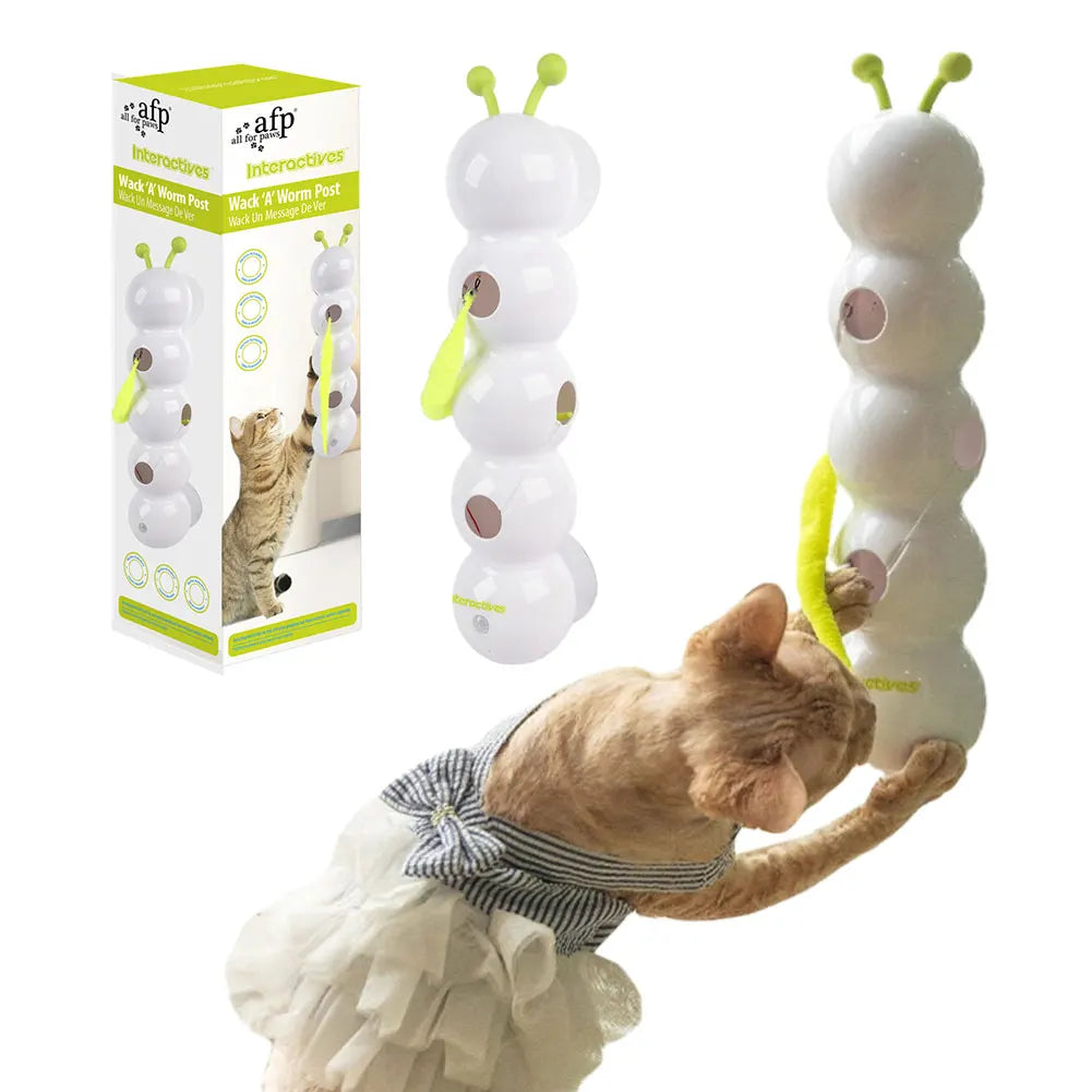 Caterpillar Teasing Cat Toy Motion Activated Kitten Toy Rechargeable Automatic Cat Toy with Tail for Indoor Cats Toy Ball