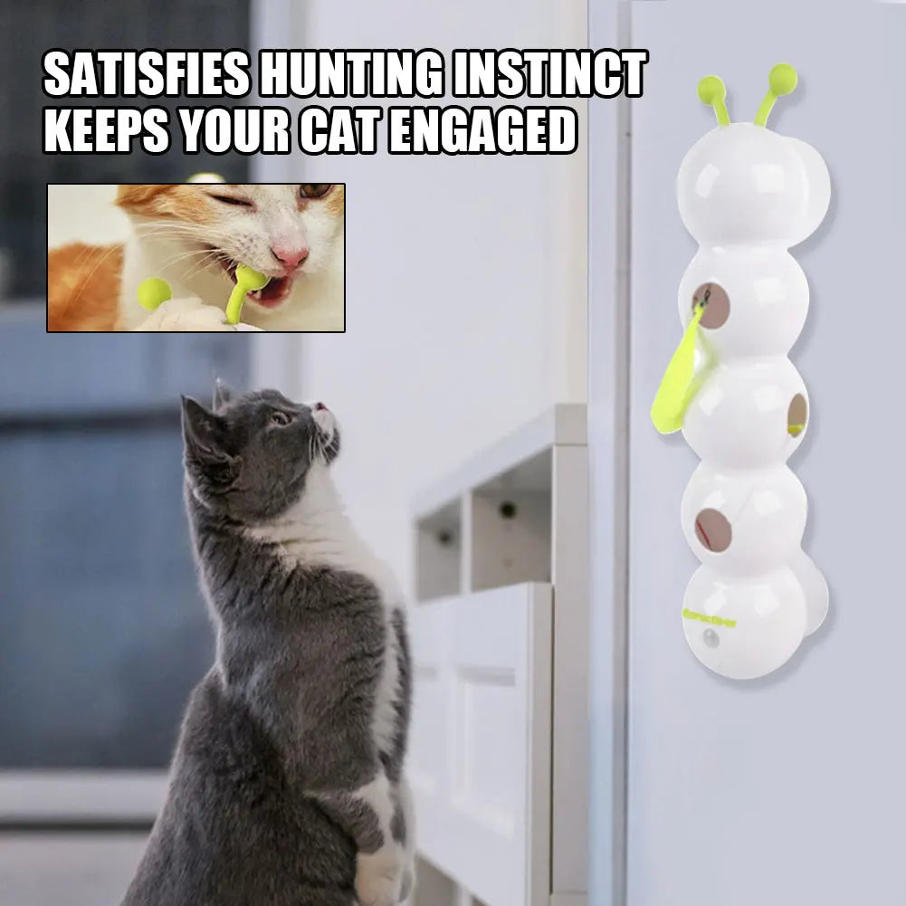 Caterpillar Teasing Cat Toy Motion Activated Kitten Toy Rechargeable Automatic Cat Toy with Tail for Indoor Cats Toy Ball