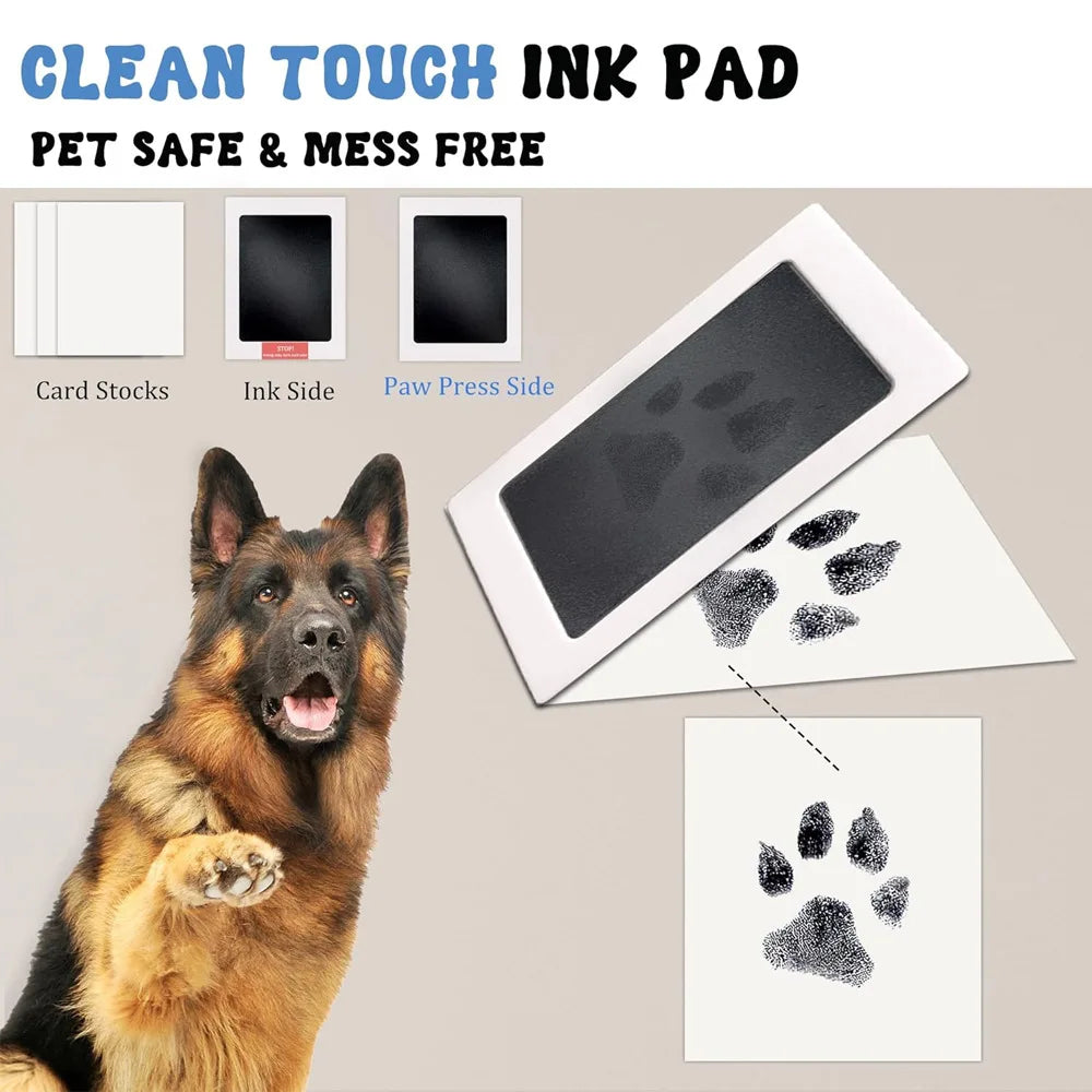Cat Dog Pet/Baby Hand and Foot Printing Table, Commemorative Photo Album Production DIY Photo Frame with Mold Clay Imprint Kit