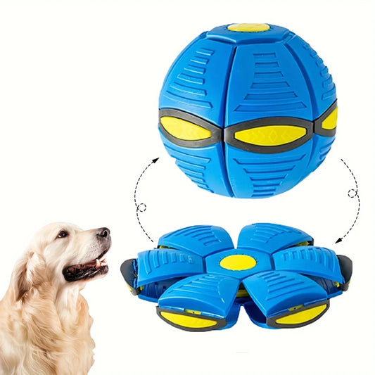 Flying Saucer Bouncing Ball Is a Durable, Elastic and Fun Dog Pet Toy Suitable for Outdoor Activities and Exercise