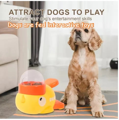 Feeders for Dogs Supplies Pet Intelligence Exercise Cartoon Little Yellow Duck Shape Interactive Dog Toy Anti-Slip Design Toys