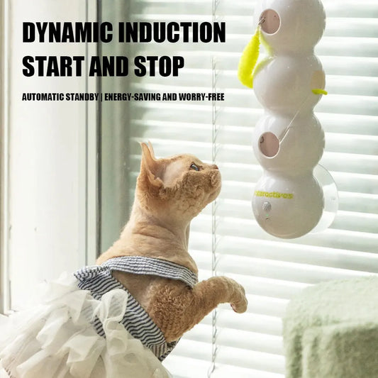 Caterpillar Teasing Cat Toy Motion Activated Kitten Toy Rechargeable Automatic Cat Toy with Tail for Indoor Cats Toy Ball