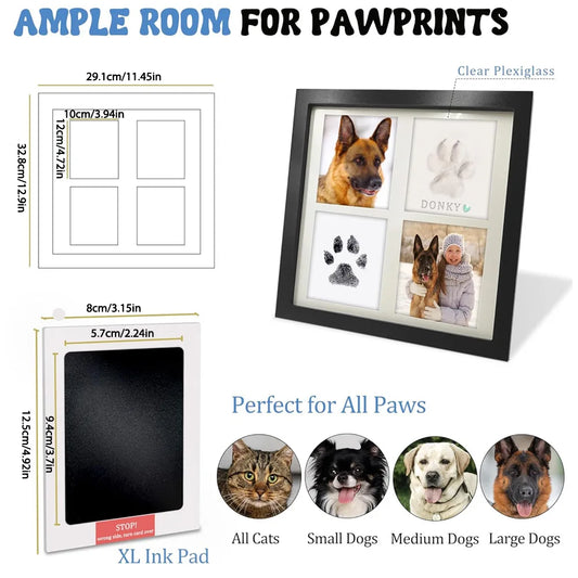 Cat Dog Pet/Baby Hand and Foot Printing Table, Commemorative Photo Album Production DIY Photo Frame with Mold Clay Imprint Kit