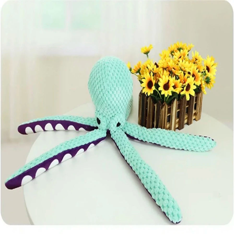 Dog Pet Plush Octopus Toy Interactive Sound Anti-Demolition Home Large and Small Dog Boredom Companion Toy